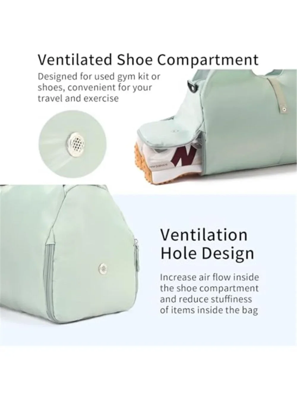 Women's Large Yoga Gym Bag | Mat Holder Shoe Compartment Workout Tote